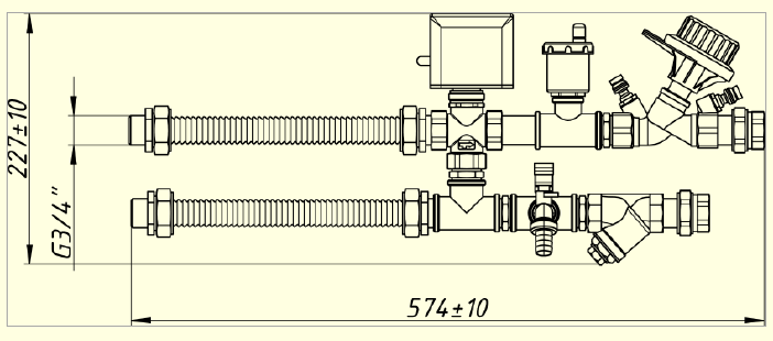 Смесительный узел для фанкойлов General Climate ПРОФИ-2.0, 3/4" с электроприводом Смесительный узел для фанкойлов General Climate ПРОФИ-2.0, 3/4" с электроприводом